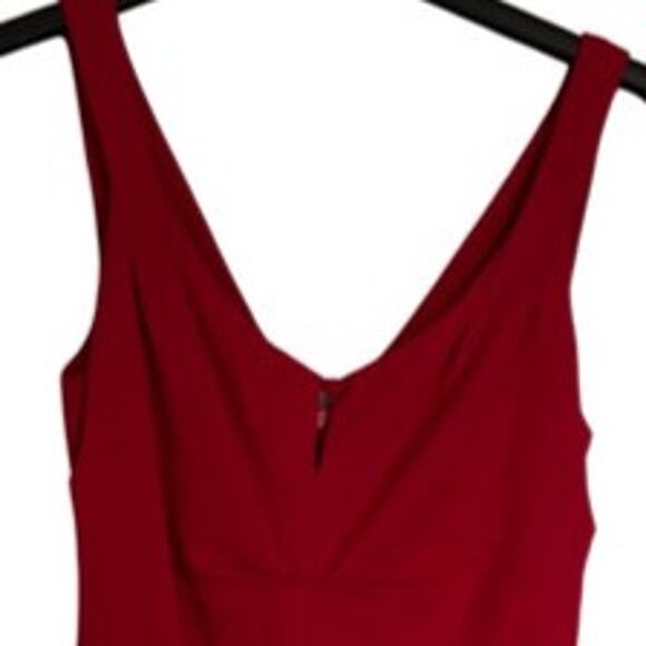 Nicole Miller Collection Red Silk Dress Womens Size 0 Sleeveless Lined Ruche Sex - Picture 4 of 6